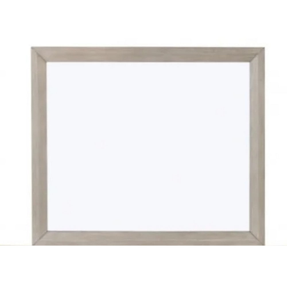 Kaira Vanity Dresser Mirror, Rustic Natural Oak Brown Wood 36x42 -BM333797