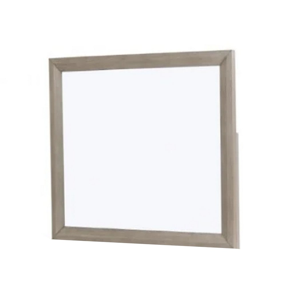Kaira Vanity Dresser Mirror, Rustic Natural Oak Brown Wood 36x42 -BM333797
