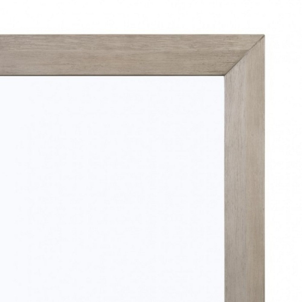 Kaira Vanity Dresser Mirror, Rustic Natural Oak Brown Wood 36x42 -BM333797