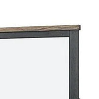 Ginie Mirror with Farmhouse Accents, Black and Oak Brown Wood 38x42 -BM333801