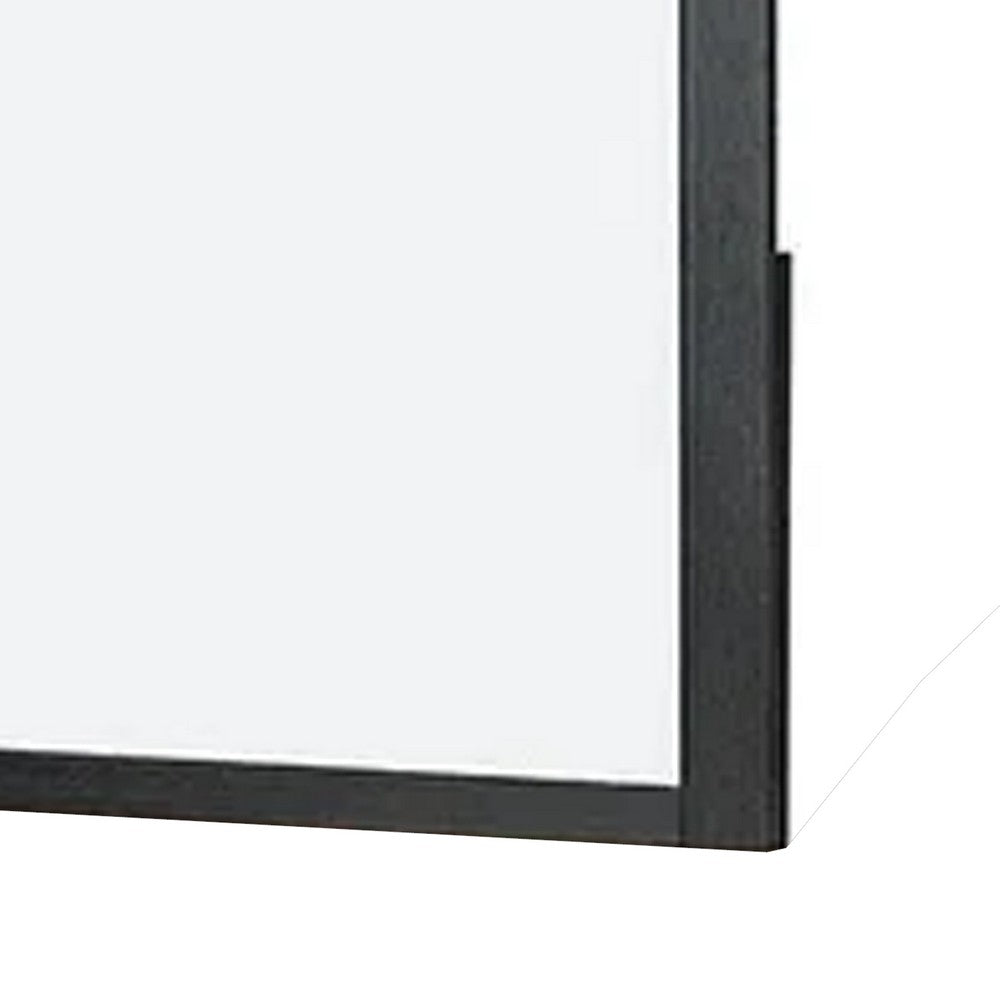 Ginie Mirror with Farmhouse Accents, Black and Oak Brown Wood 38x42 -BM333801