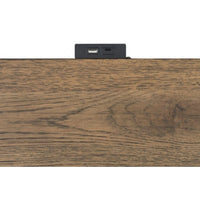 Ginie Nightstand with 2 USB Ports, 3 Drawers, Black Rustic Oak Brown -BM333803