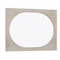Celly Mirror, Round Beveled Edges, White Oak Solid Rubberwood 36x46 -BM333806