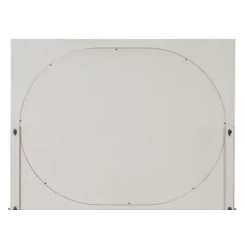Celly Mirror, Round Beveled Edges, White Oak Solid Rubberwood 36x46 -BM333806