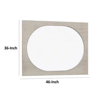 Celly Mirror, Round Beveled Edges, White Oak Solid Rubberwood 36x46 -BM333806