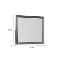 Kizie Dresser Mirror, Classic Weathered Black Solid Rubberwood 42 Inch -BM333810