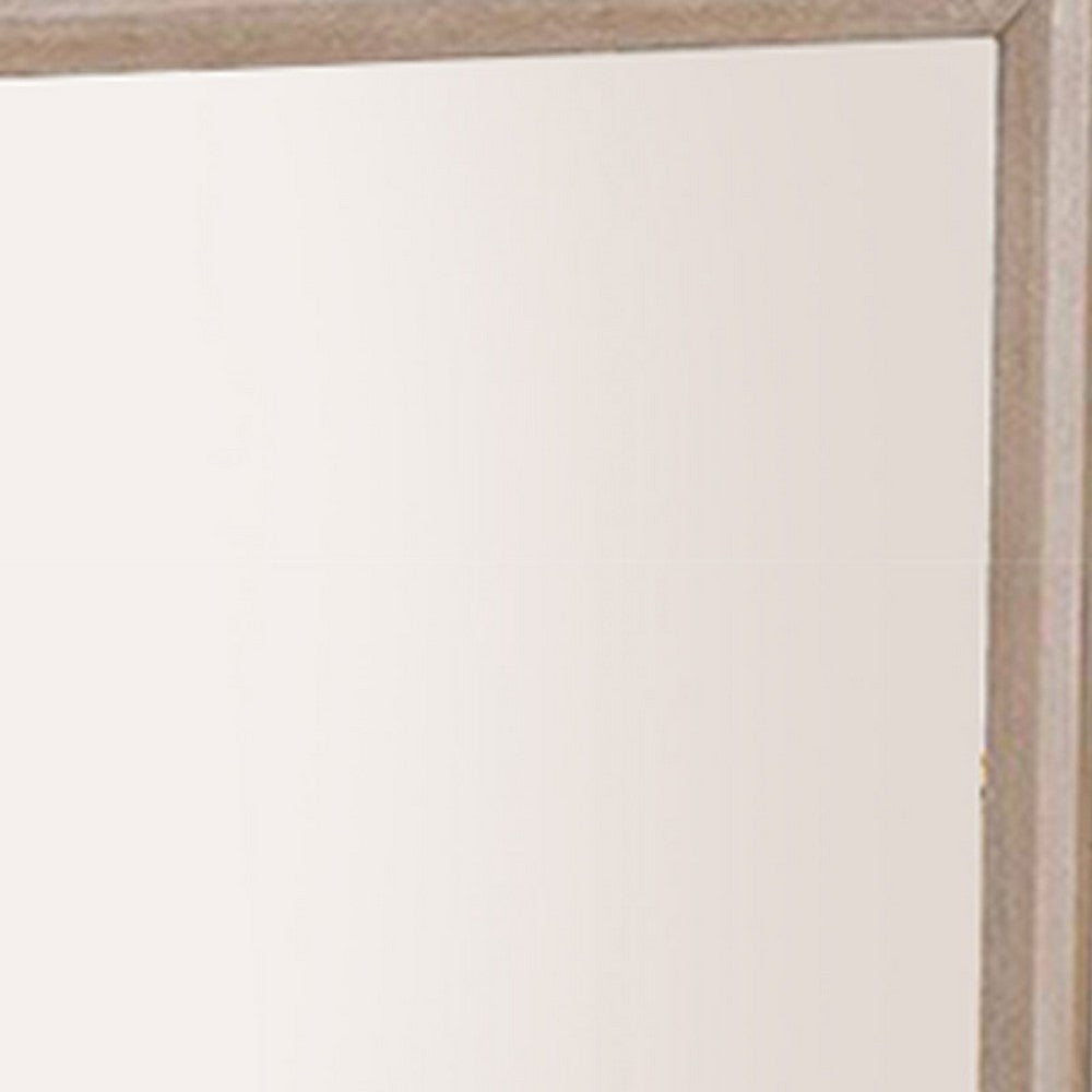 Kizie Dresser Mirror, Modern Classic Oak Beige Solid Wood, 42 Inch -BM333815