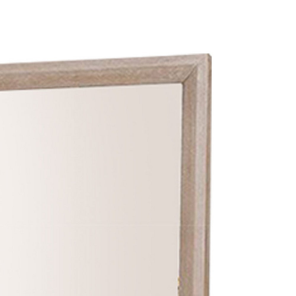 Kizie Dresser Mirror, Modern Classic Oak Beige Solid Wood, 42 Inch -BM333815