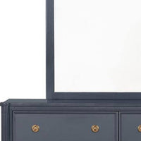Alta Dresser Mirror, Subtle French Design, Blue Solid Wood, 40 Inch -BM333820