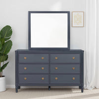 Alta Dresser Mirror, Subtle French Design, Blue Solid Wood, 40 Inch -BM333820