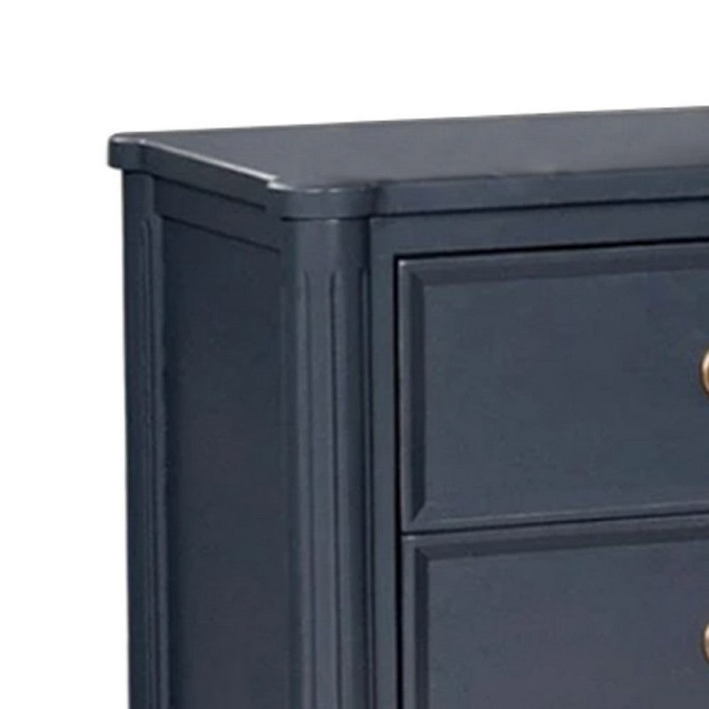 Alta Nightstand, 2 Drawers, USB A-C, Malta Blue Solid Wood, 26 Inch -BM333821