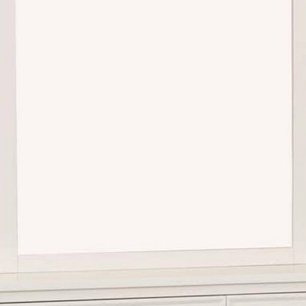 Alta Dresser Mirror, Classic French Design, White Solid Wood, 40 Inch -BM333824