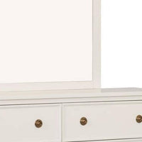 Alta Dresser Mirror, Classic French Design, White Solid Wood, 40 Inch -BM333824