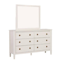 Alta Dresser Mirror, Classic French Design, White Solid Wood, 40 Inch -BM333824