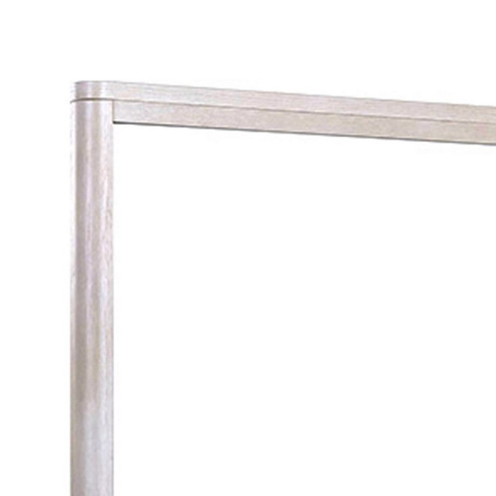 Reham Dresser Mirror, White Wash Brown Solid Wood, Oak Veneer, 38x42 -BM333828