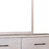 Reham Dresser Mirror, White Wash Brown Solid Wood, Oak Veneer, 38x42 -BM333828