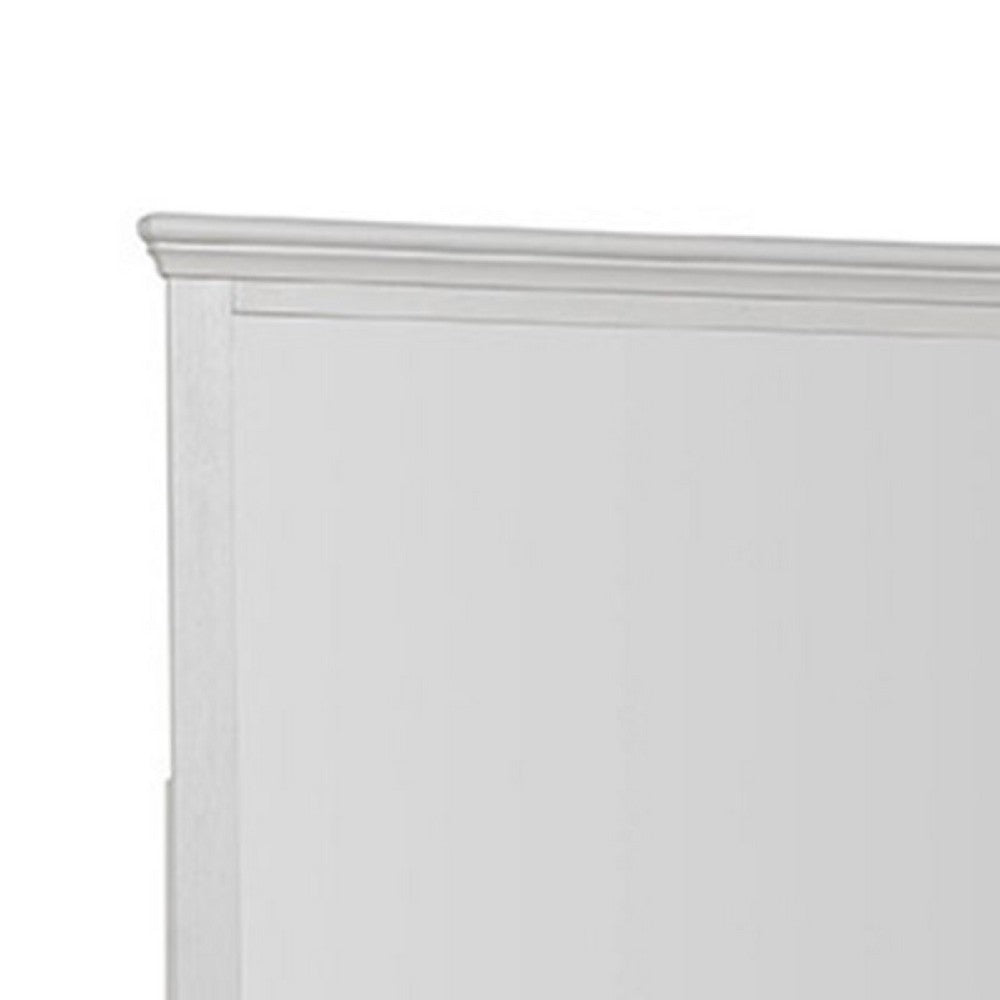 Hamps Dresser Mirror, White Solid Wood, Subtle Frame Details, 38x42 -BM333832