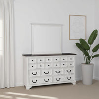 Hamps Dresser Mirror, White Solid Wood, Subtle Frame Details, 38x42 -BM333832