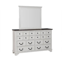 Hamps Dresser Mirror, White Solid Wood, Subtle Frame Details, 38x42 -BM333832