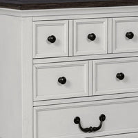Hamps Nightstand, USB A-C, 3 Drawers, White and Dark Brown, 28 Inch -BM333833
