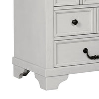 Hamps Nightstand, USB A-C, 3 Drawers, White and Dark Brown, 28 Inch -BM333833