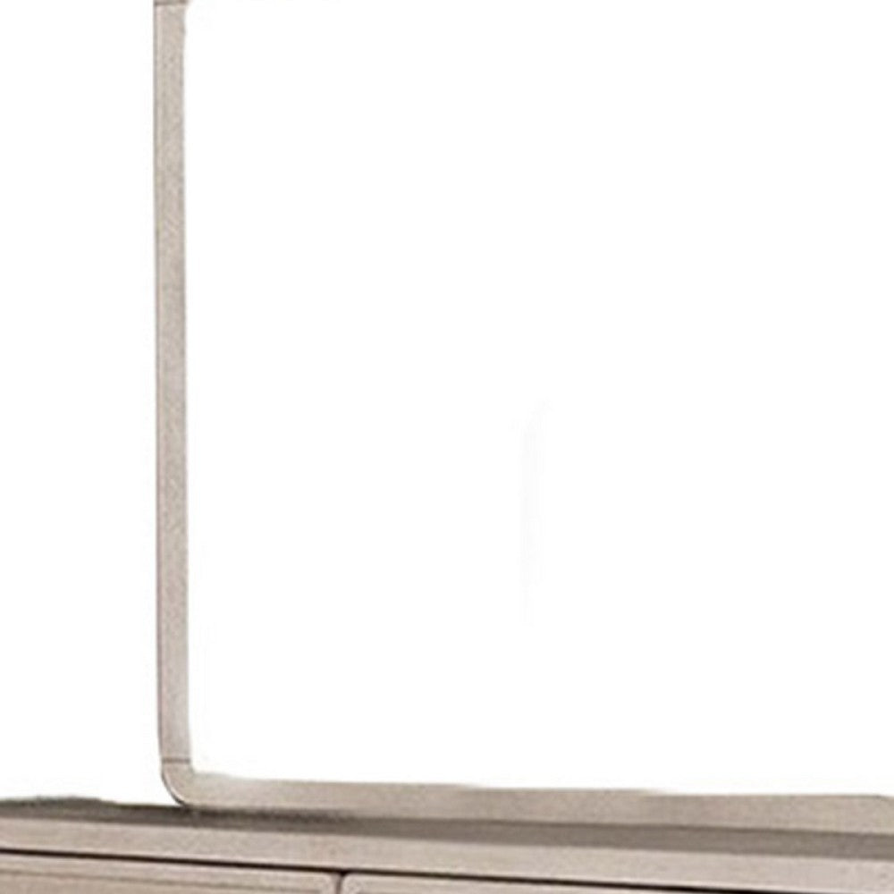 Giva Dresser Mirror, Rounded Edges, Natural Oak Beige Solid Wood 37x40 -BM333836