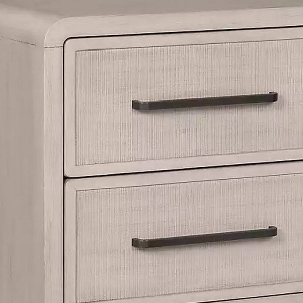 Giva Nightstand, 2 Drawers, USB A-C, Natural Oak Beige Finish, 24 Inch -BM333837
