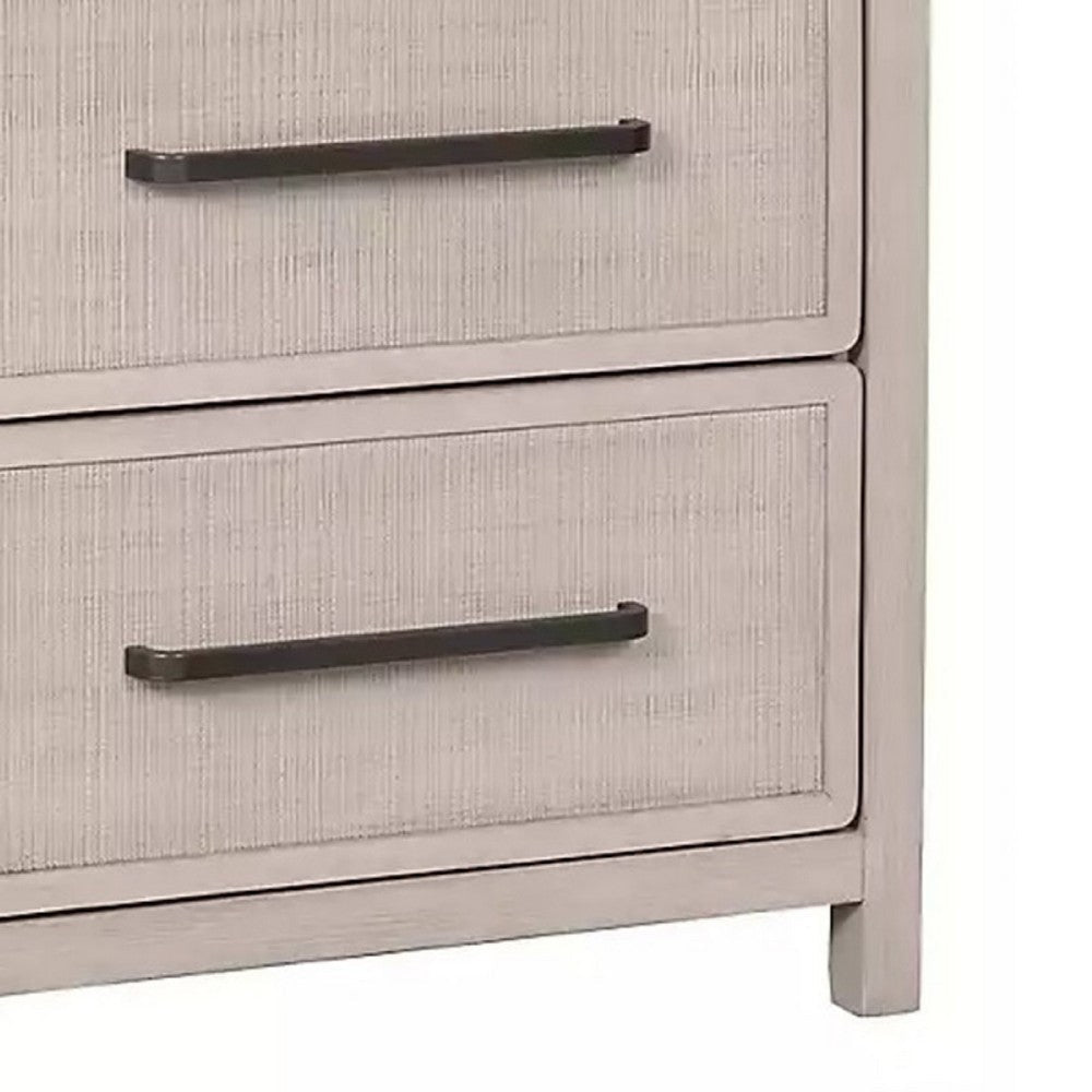 Giva Nightstand, 2 Drawers, USB A-C, Natural Oak Beige Finish, 24 Inch -BM333837