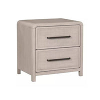Giva Nightstand, 2 Drawers, USB A-C, Natural Oak Beige Finish, 24 Inch -BM333837