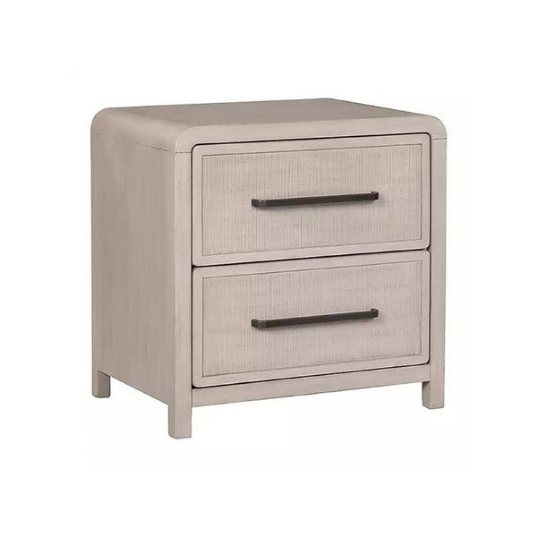 Giva Nightstand, 2 Drawers, USB A-C, Natural Oak Beige Finish, 24 Inch -BM333837