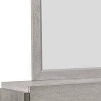 Rizvi Wall Mount Dresser Mirror, Beveled Accent, Gray Solid Wood 36x40 -BM333840
