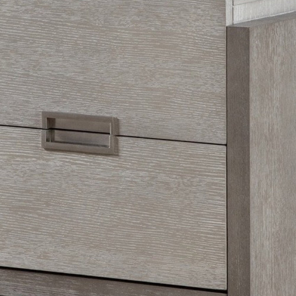 Rizvi Nightstand, 2 Drawers, Dustproof Cases, Gray Solid Wood 26 Inch -BM333841