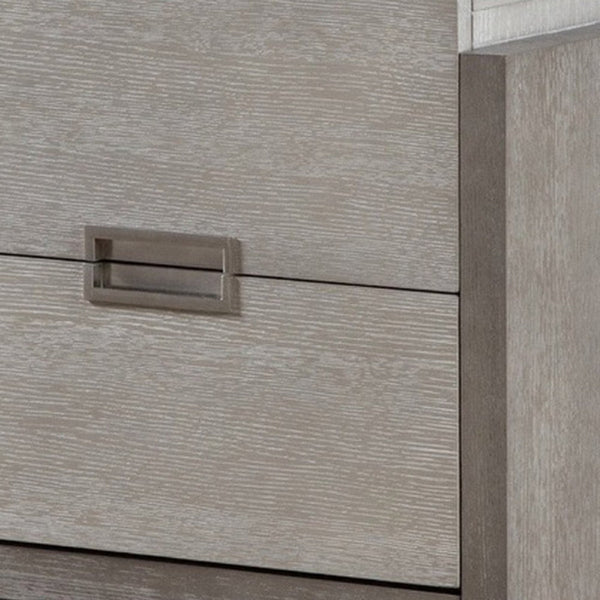 Rizvi Nightstand, 2 Drawers, Dustproof Cases, Gray Solid Wood 26 Inch -BM333841