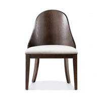 Mordy Side Dining Chair Set of 2, Curve Panel Back, Off White Fabric -BM333842