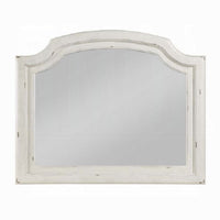 Wall Mount Dresser Mirror, Beveled Glass, 38x47, Rustic Washed White -BM333861