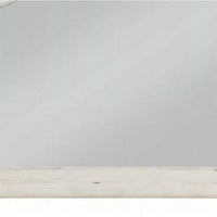 Wall Mount Dresser Mirror, Beveled Glass, 38x47, Rustic Washed White -BM333861