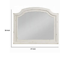 Wall Mount Dresser Mirror, Beveled Glass, 38x47, Rustic Washed White -BM333861