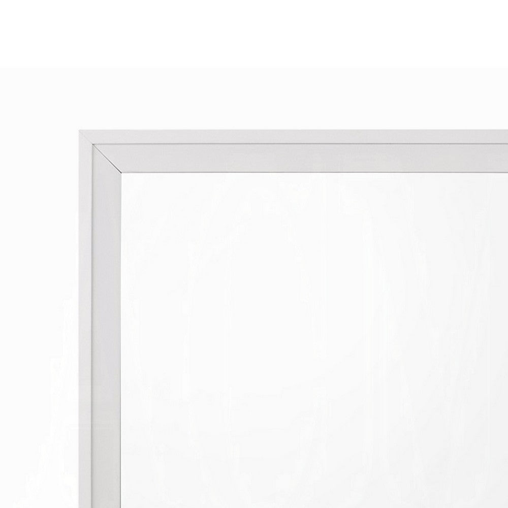 Siam Wall Mount Dresser Mirror, 34x36, Contemporary Style, White Wood -BM333867