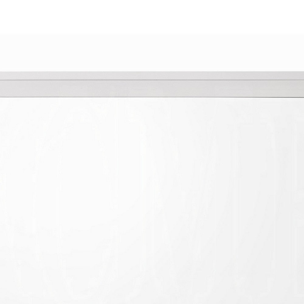 Siam Wall Mount Dresser Mirror, 34x36, Contemporary Style, White Wood -BM333867