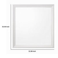 Siam Wall Mount Dresser Mirror, 34x36, Contemporary Style, White Wood -BM333867