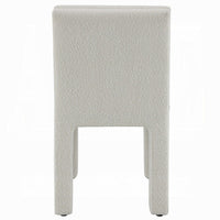 Side Dining Chair Set of 2, Plush White Boucle Seat, Tufted Backrest -BM333872