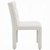 Side Dining Chair Set of 2, Plush White Boucle Seat, Tufted Backrest -BM333872
