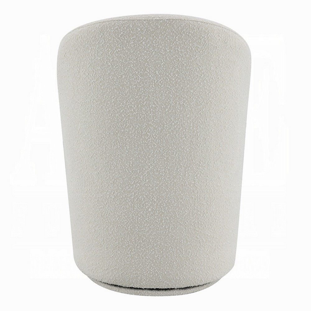 Accent Chair Set of 2, 360 Degree Swivel Rotation, Beige White Boucle -BM333875