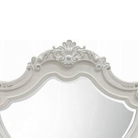 Maver Dresser Mirror, 46x48, Beveled Edges, White Ornate Carved Wood -BM333877