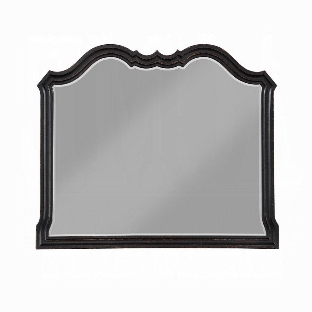 Chery Dresser Mirror, 39x46 Beveled Edges and Classic Black Wood Frame -BM333880