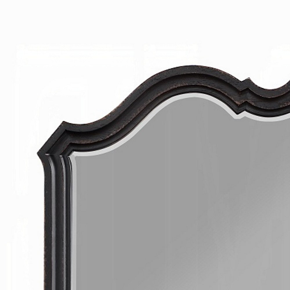 Chery Dresser Mirror, 39x46 Beveled Edges and Classic Black Wood Frame -BM333880