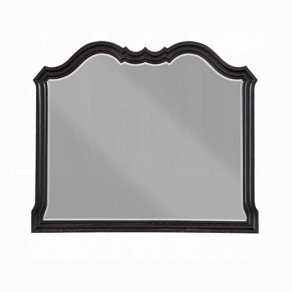 Chery Dresser Mirror, 39x46 Beveled Edges and Classic Black Wood Frame -BM333880