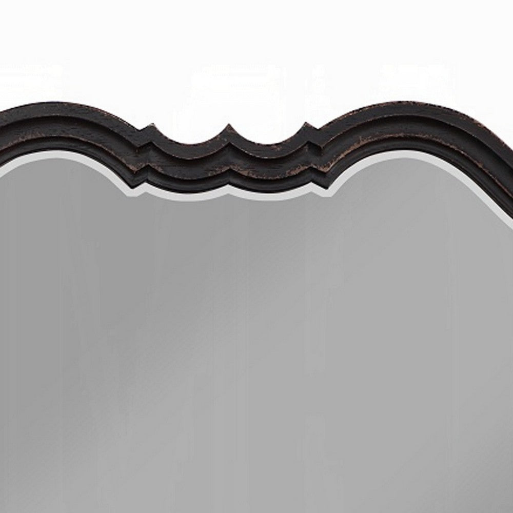 Chery Dresser Mirror, 39x46 Beveled Edges and Classic Black Wood Frame -BM333880