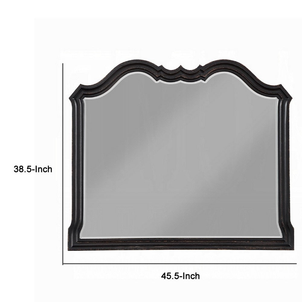 Chery Dresser Mirror, 39x46 Beveled Edges and Classic Black Wood Frame -BM333880