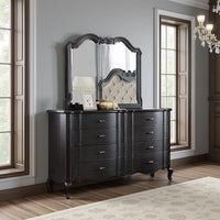 Chery Dresser Mirror, 39x46 Beveled Edges and Classic Black Wood Frame -BM333880